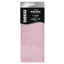 Carta velina - 50 x 76 cm - 20 gr - rosa - Deco - busta 5 fogli
