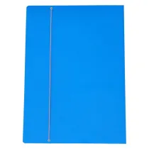 Cartella 3 lembi con elastico - A3 - dorso variabile - cartone plastificato - azzurro - Cartotecnica del Garda