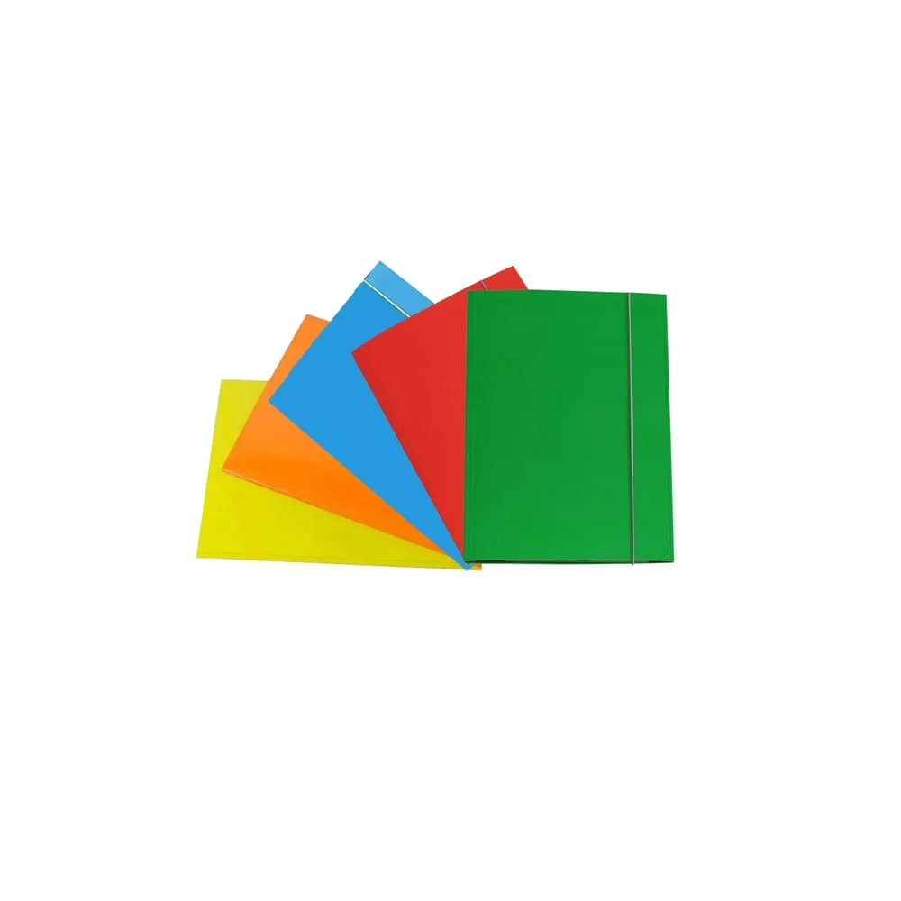 Cartella 3 lembi con elastico - A4 - dorso variabile - cartone plastificato - colori assortiti - Cartotecnica del Garda