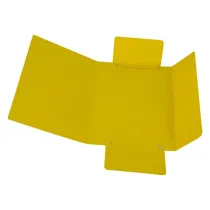 Cartella 3 lembi con elastico - A4 - dorso variabile - presspan - giallo - Cartotecnica del Garda