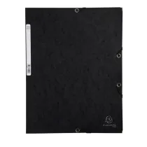 Cartella 3 lembi con elastico angolare - A4 - dorso 0,3 cm - cartoncino LustrÃ¨ - nero - Exacompta