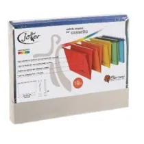 Cartelle sospese Joker - cassetto - interasse 33 cm - fondo V -  31,2 x 25 cm - colori assortiti - Bertesi - conf. 10 pezzi