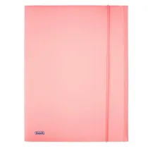 Cartella 3 lembi con elastico Pastel - 24 x 33cm - dorso 1 cm - PP - cipria - Favorit