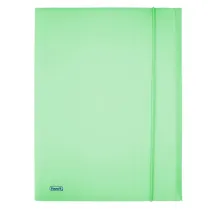 Cartella 3 lembi con elastico Pastel - 24 x 33cm - dorso 1 cm - PP - smeraldo - Favorit