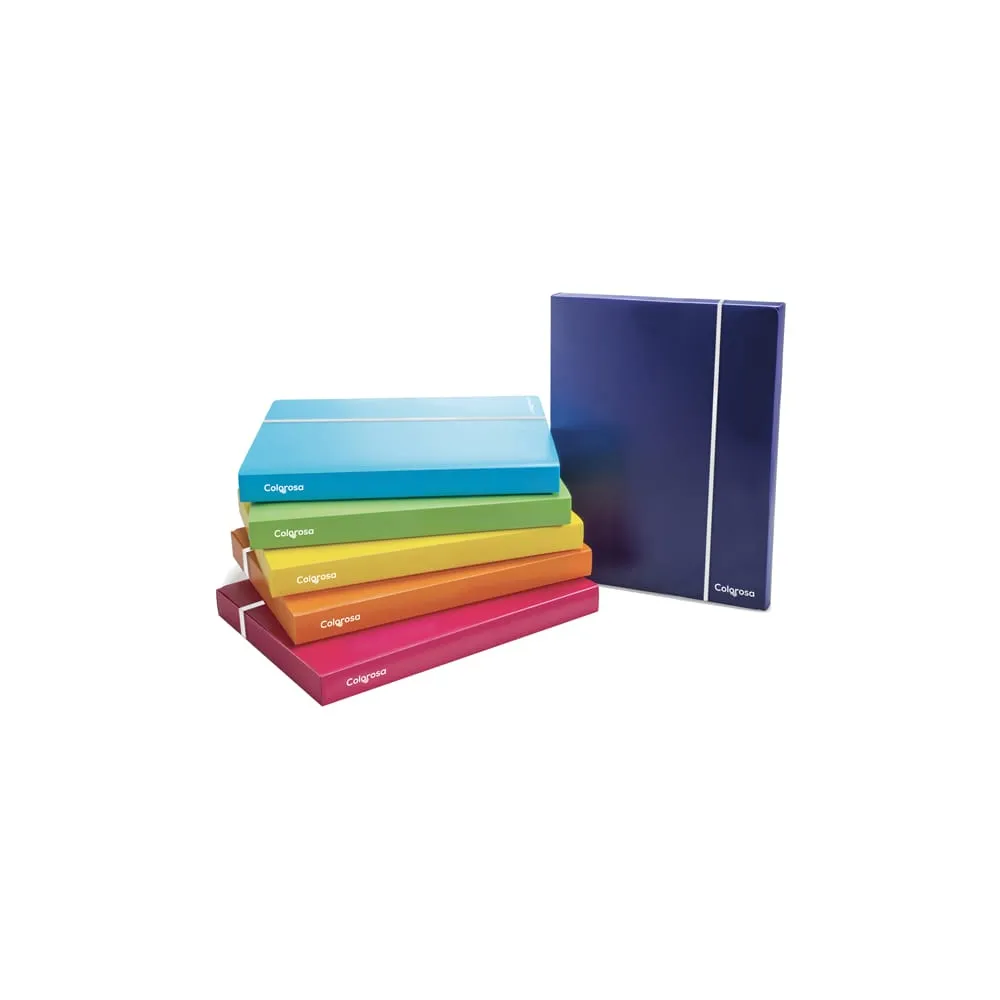 Cartella con elastico - PP - colori assortiti - dorso 25 mm - Colorosa