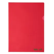 Cartellina a L BioBased - 22 x 30 cm - PE riciclato - liscio pesante - rosso - Favorit - conf. 25 pezzi