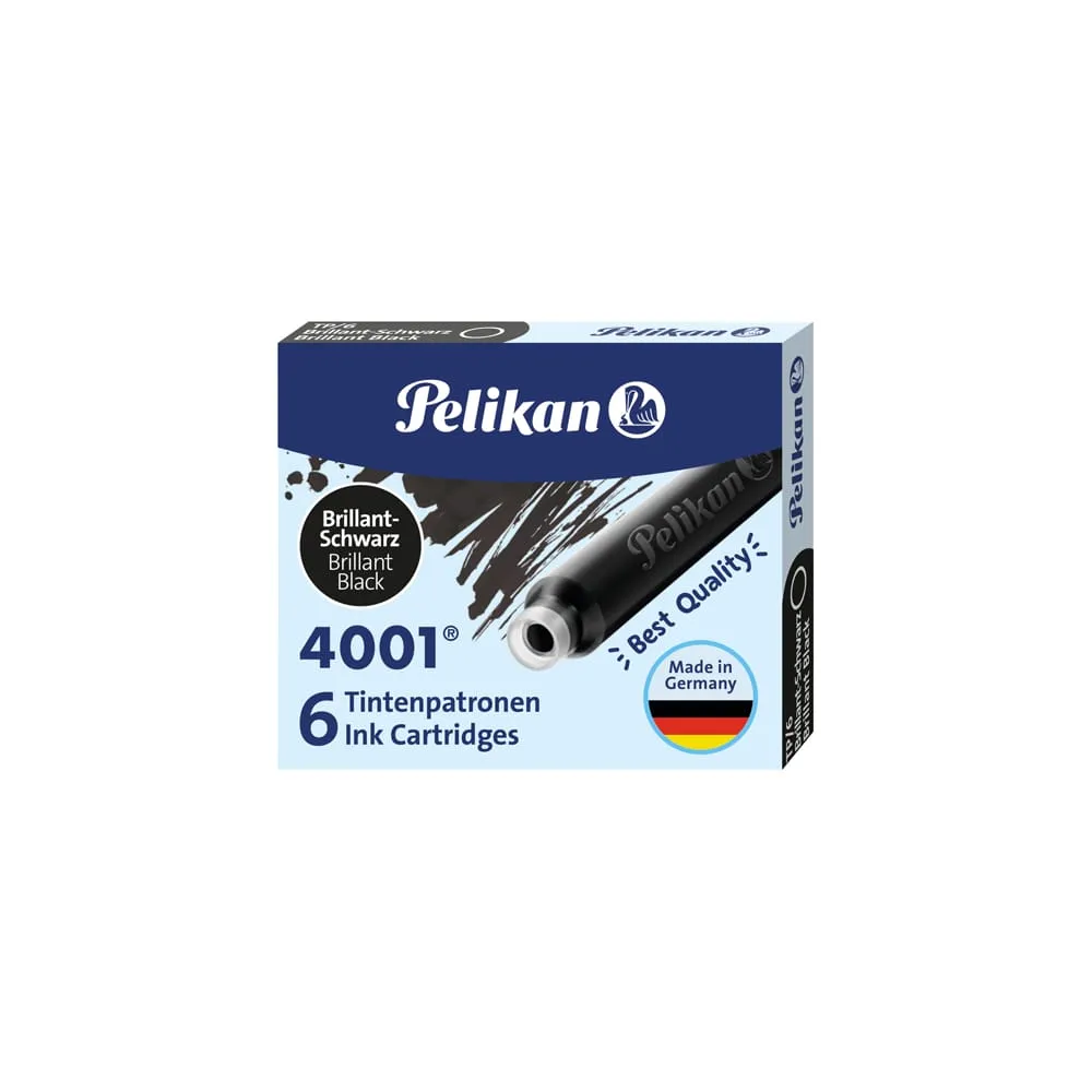 Cartucce inchiostro 4001 (TP/6) -  lunghezza 39mm - nero - Pelikan  - conf. 6 pezzi