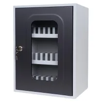 Cassetta portacellulare con anta trasparente - 30 posti - 30 x 23 x 40 cm - grigio - Metalplus