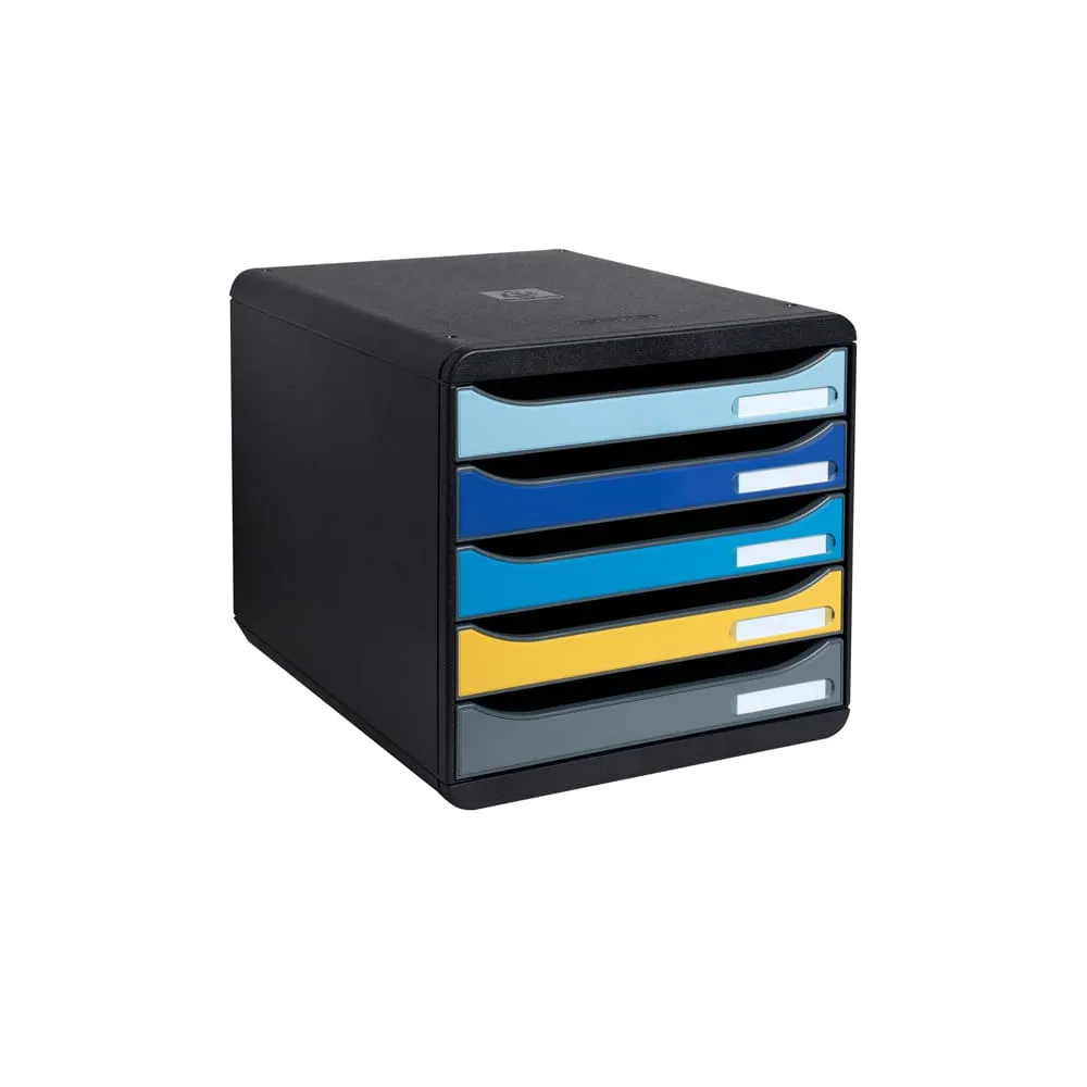 Cassettiera Big Box Plus Bee Blue - 5 cassetti A4 - nero/multicolore - Exacompta