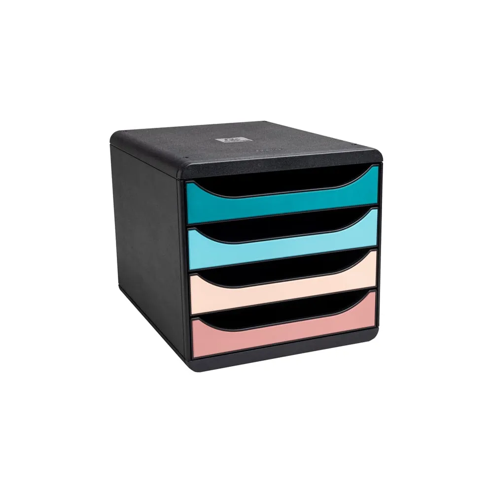 Cassettiera Big Box Skandi - 4 cassetti - 34,7 x 27,8 x 26,7 cm - multicolore - Exacompta