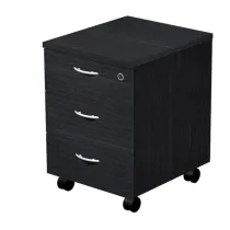 Cassettiera Easy - 3 cassetti - con ruote - 41,8 x 52 x 59,5 cm - nero venato