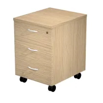 Cassettiera Easy - 3 cassetti - con ruote - 41,8 x 52 x 59,5 cm - rovere