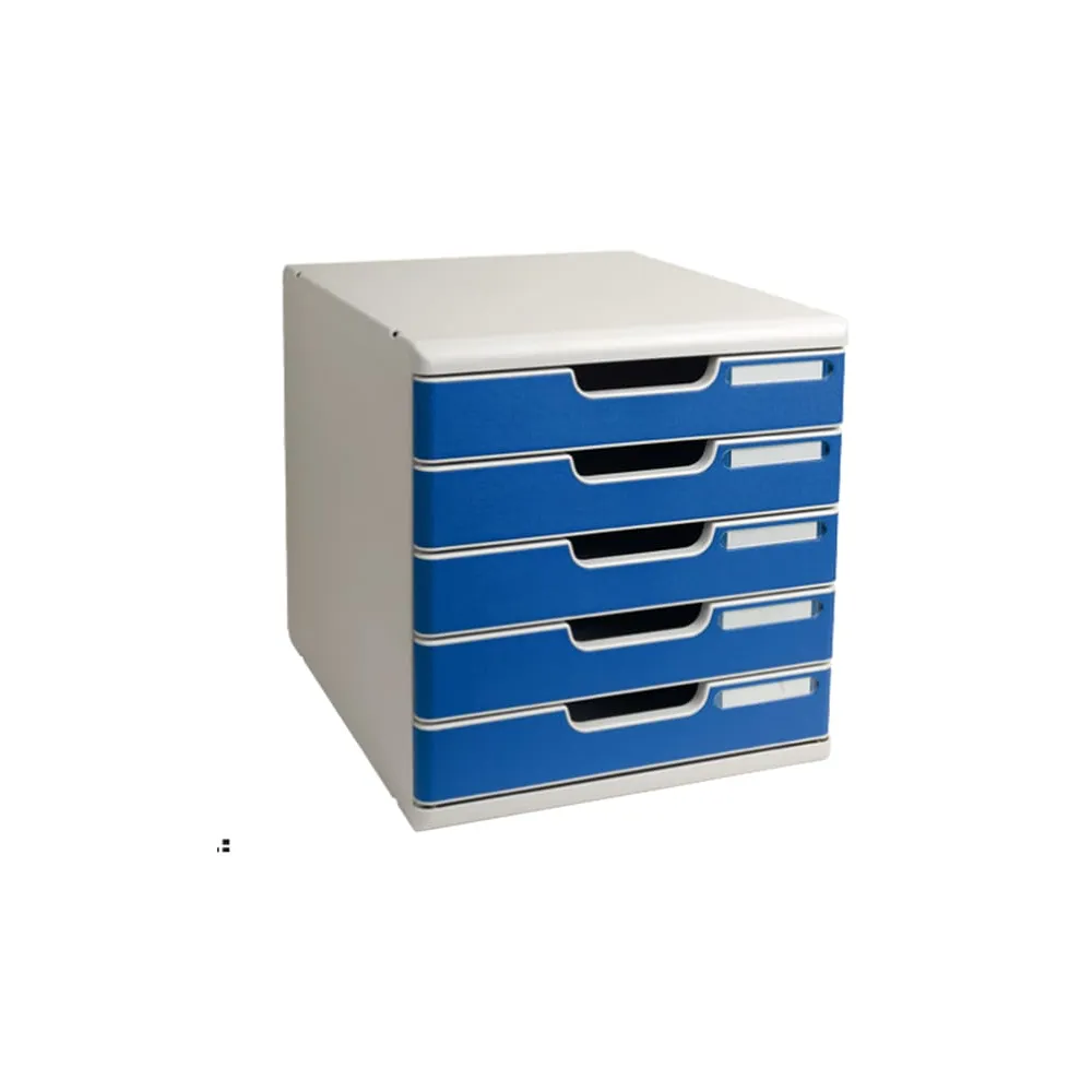 Cassettiera Modulo A4 - 28,8 x 32 x 35 cm - 5 cassetti - grigio/blu - Exacompta