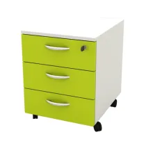 Cassettiera Rainbow - 3 cassetti - con ruote - 41 x 50 x 52,2 cm - bianco/verde