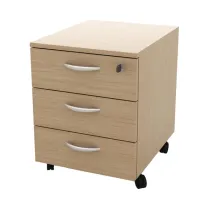 Cassettiera Rainbow - 3 cassetti - con ruote - 41 x 50 x 52,2 cm - rovere