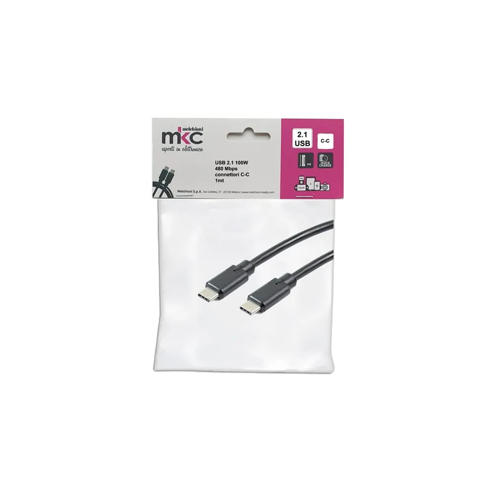 Cavo USB - 2.0 C/C - 100W - 480Mbps - 1 mt - MKC Melchioni