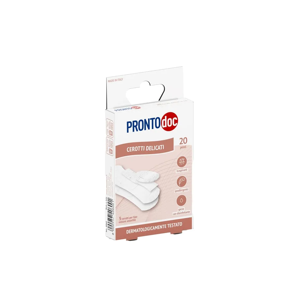 Cerotti delicati - TNT - con adesivo ipoallergenico - ProntoDoc - conf. 20 pezzi
