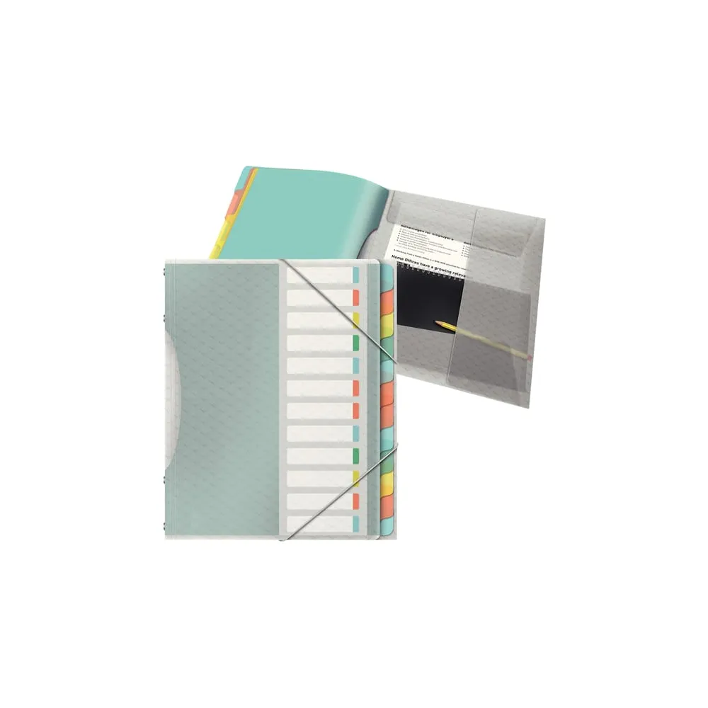 Classificatore colour'lce - 12 divisori - dorso 2 cm - 26,6x32 cm - multicolore - Esselte