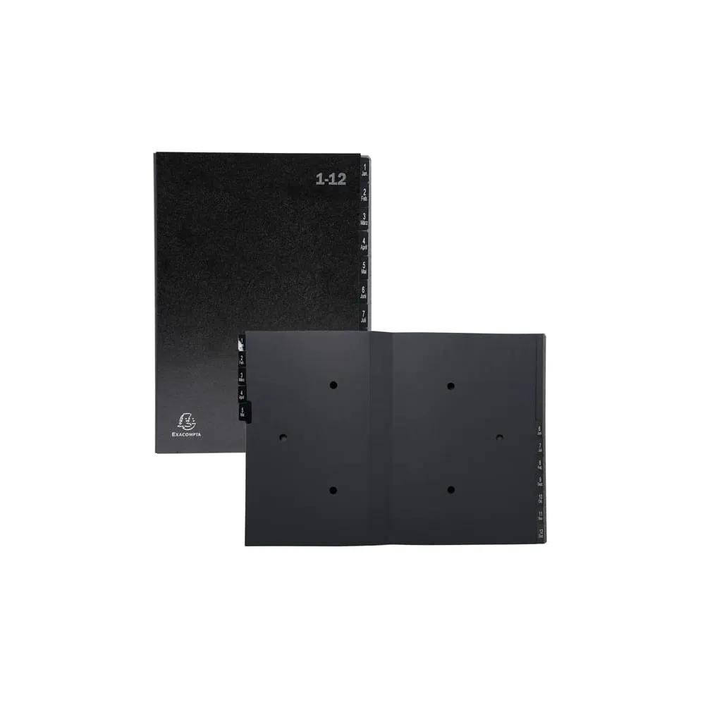 Classificatore numerico 1/12 Ordonator - 25x33 cm - nero - Exacompta