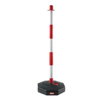Colonnina segnaletica con base riempibile - H 85 cm - bianco/rosso - Valex