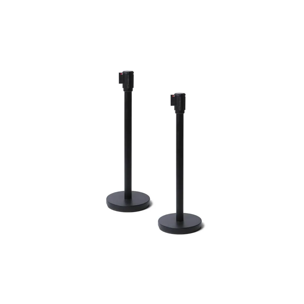 Colonnina segnapercorso - nero - con nastro nero 250 cm - Studio T