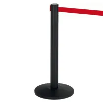 Colonnina segnapercorso Alfa nera - altezza 95 cm - nastro retrattile rosso da 200 cm - Medial
