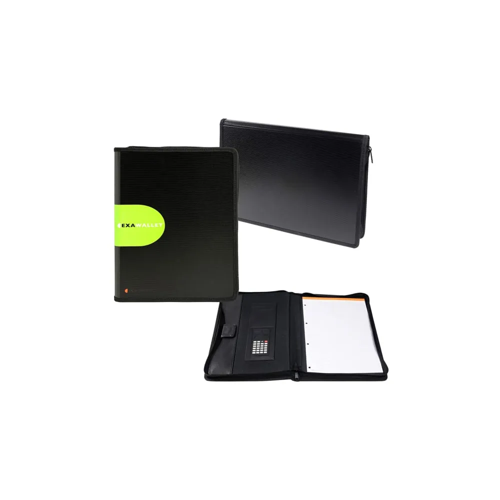 Conferenziere con calcolatrice Exawallet - PP - nero - Exacompta