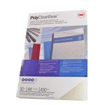 Copertine PolyClear View - A4 - 300 micron - PPL - neutro trasparente opaco - GBC - conf. 100 pezzi