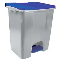 Contenitore mobile Ecoconti - a pedale - 60 L - plastica riciclata - grigio/blu - Medial
