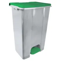 Contenitore mobile Ecoconti - a pedale - 80 L - plastica riciclata - grigio/verde - Medial