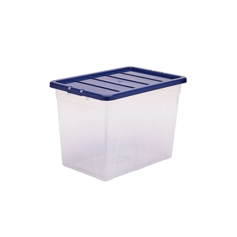 Contenitore multiuso Bankers Box - 38 x 56 x 41 cm - 64 L - PP - con coperchio blu - trasparente - Fellowes