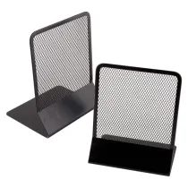 Coppia reggilibri - 13,5 x 17,5 cm - rete metallica - nero - Lebez