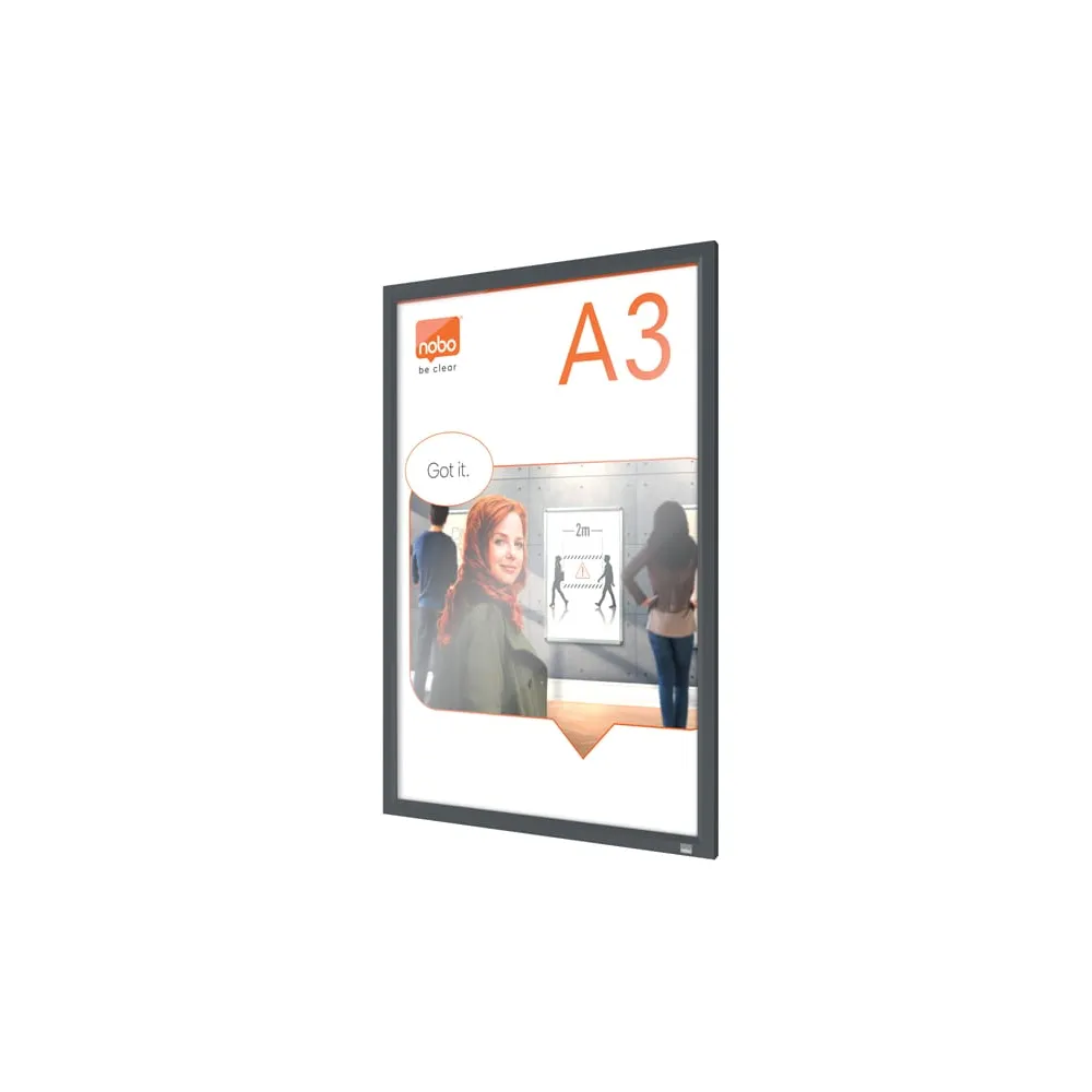 Cornice Impression PRO - a clip - A3 - grafite - Nobo