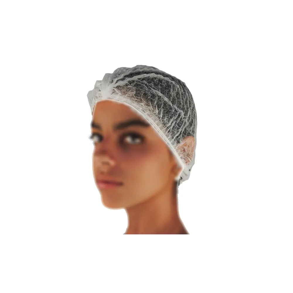 Cuffie a clip plissettate - taglia unica - diametro 53 cm - PLP - bianco - Worker - conf. 100 pezzi