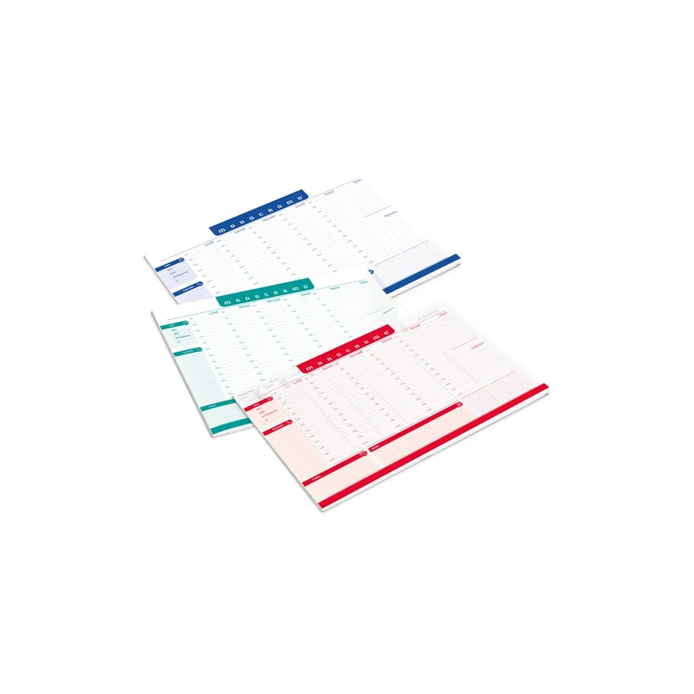 Desk planner Monocromo - da scrivania - 42 x 29,5 cm - colori assortiti - Pigna