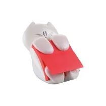 Dispenser gatto bianco + ricarica Post-it Super Sticky Z Notes rosso rubino - CAT-330 - 76 x 76 mm - 90 fogli - Post-it