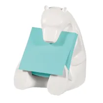 Dispenser orso bianco + ricarica Post-it Super Sticky Z Notes azzurro - BEAR-330 - 76 x 76 mm - 90 fogli - Post-it