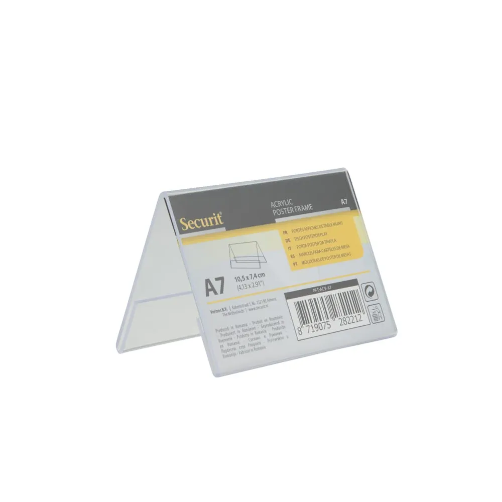 Display a V in plastica - 7,8 x 10,6 x 6,7 cm (A7) - Securit