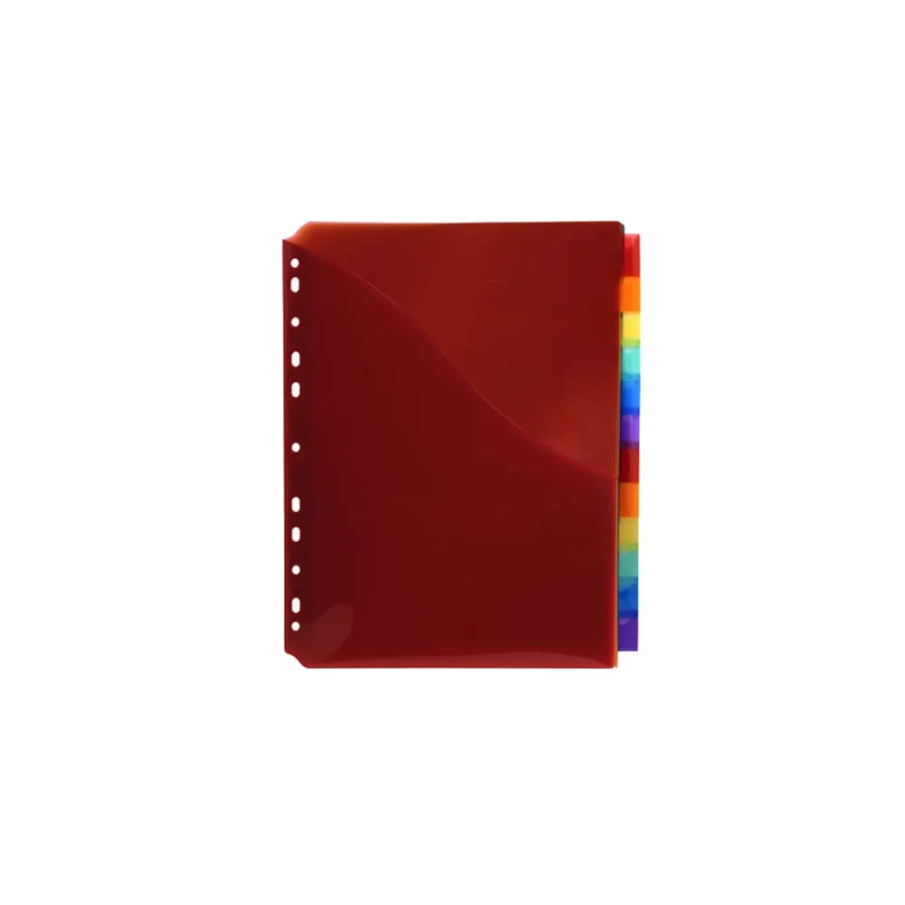 Divisori neutri a 12 tacche - PP - A4 maxi - con portaetichetta - colori assortiti - Exacompta