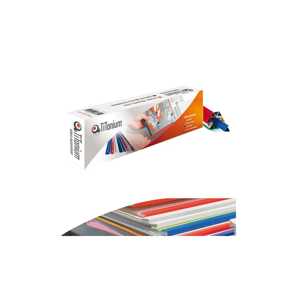 Dorsi per rilegatura - 8 mm - rosso - Titanium - conf. 50 pezzi