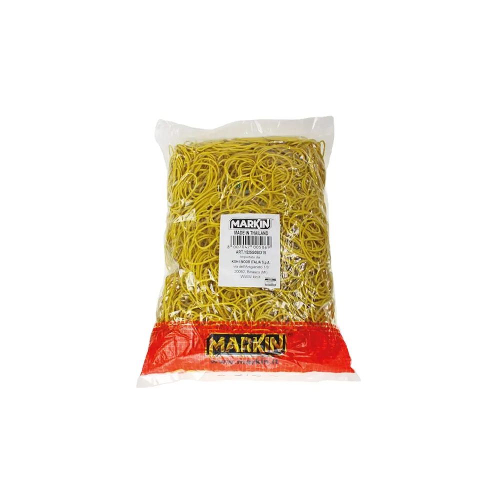 Elastici - diametro 8 cm - 1 kg - gomma - giallo - Markin