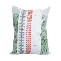 Elastici fettuccia - diametro 15 x 0,8 cm - 1 kg - gomma - verde - Viva