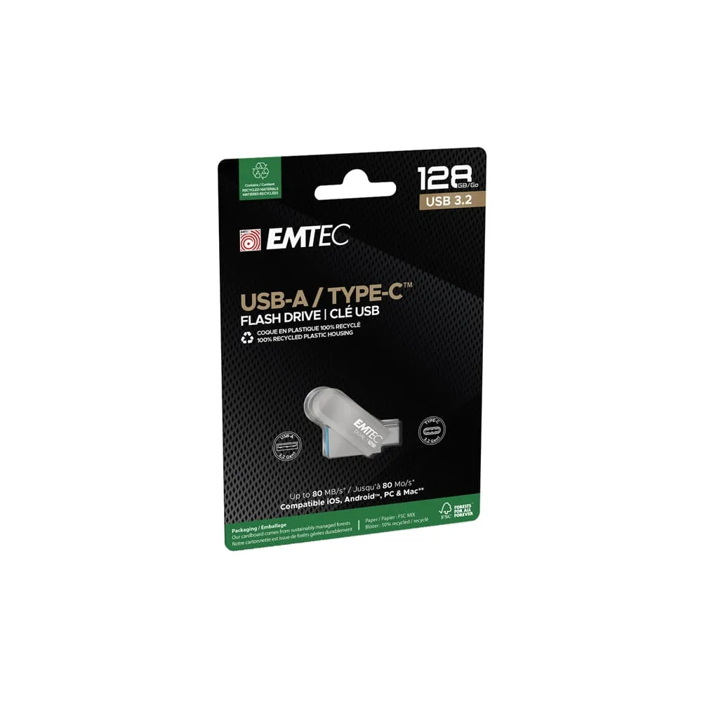 Emtec - Memoria Dual USB3.2 to Type-C - 128GB - ECMMD128GD283