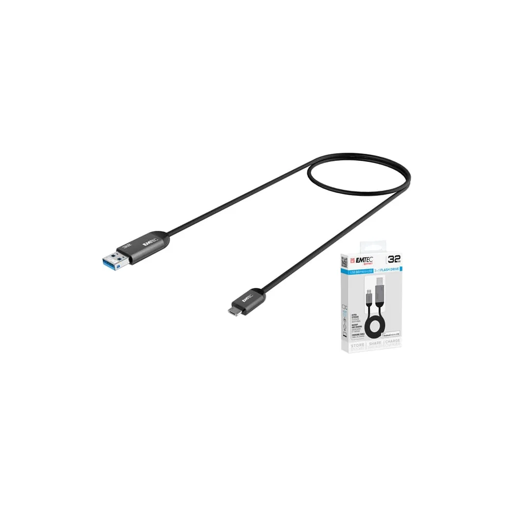 Emtec - Usb 3.1 Duo Micro-Usb Charge - Nero - ECMMD32GT753B - 32GB