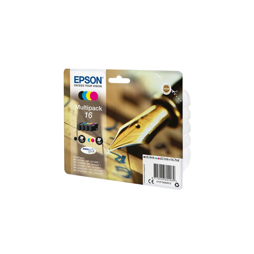 Epson - Multipack Cartuccia ink - 16 - C/M/Y/K -  C13T16264012 - C/M/Y 3,1ml cad - K 5,4ml