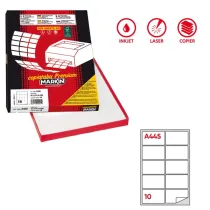 Etichette adesive A/445 - in carta - permanenti - 99,6 x 57 mm - 10 et/fg - 100 fogli - bianco - angoli tondi - Markin