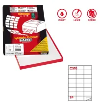 Etichette adesive C/510 - in carta - permanenti - 70 x 37,12 mm - 24 et/fg - 100 fogli - bianco - Markin