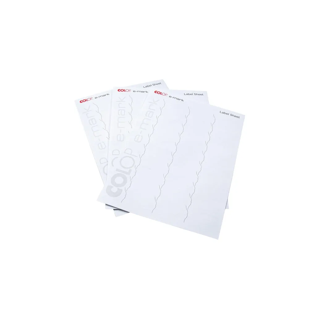 Etichette E-mark - 48 x 18 mm - 30 etichette per foglio - bianco - Colop - conf. 10 fogli