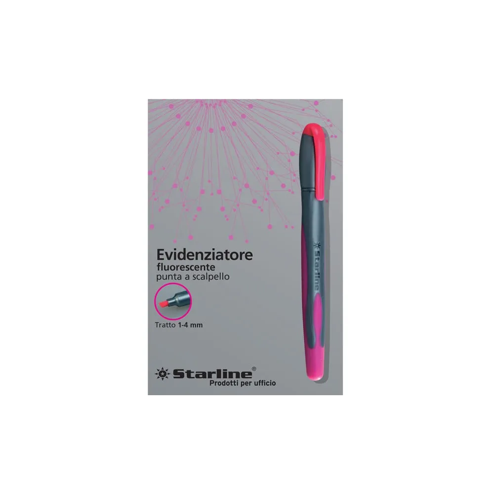 Evidenziatore a penna - punta scalpello - tratto da 1,0-4,0mm - fucsia - Starline