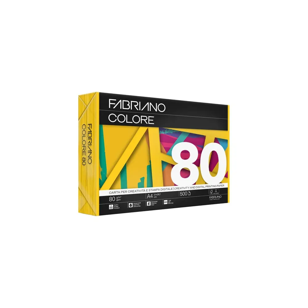 FabrianoColore - A4 - 80 gr - colori forti giallo - Fabriano - conf. 500 fogli